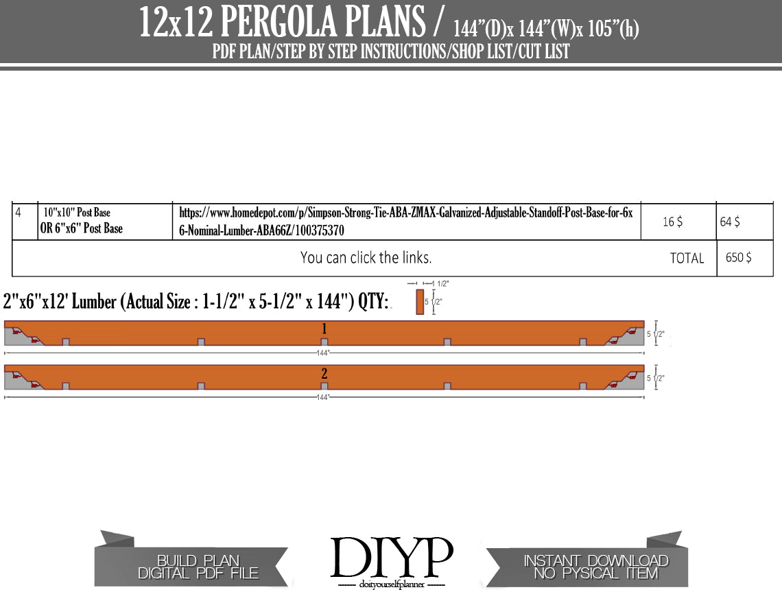 DIY Pergola Plans: Build a Classic 12x12 Open-Top Pergola (with Construction Animation!)