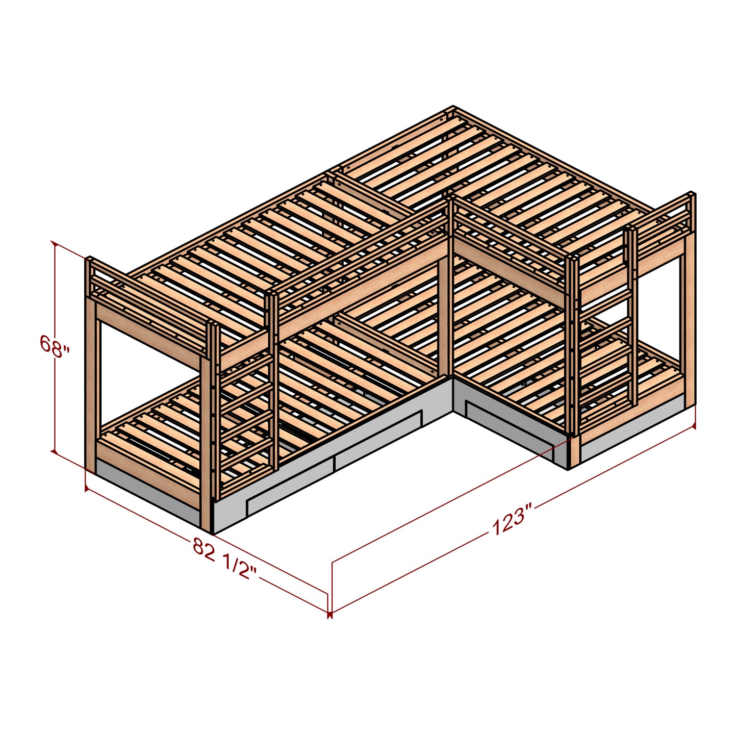 Twin Size Bunk Bed Plans with Drawers - DIY Woodworking Plans for Beginners