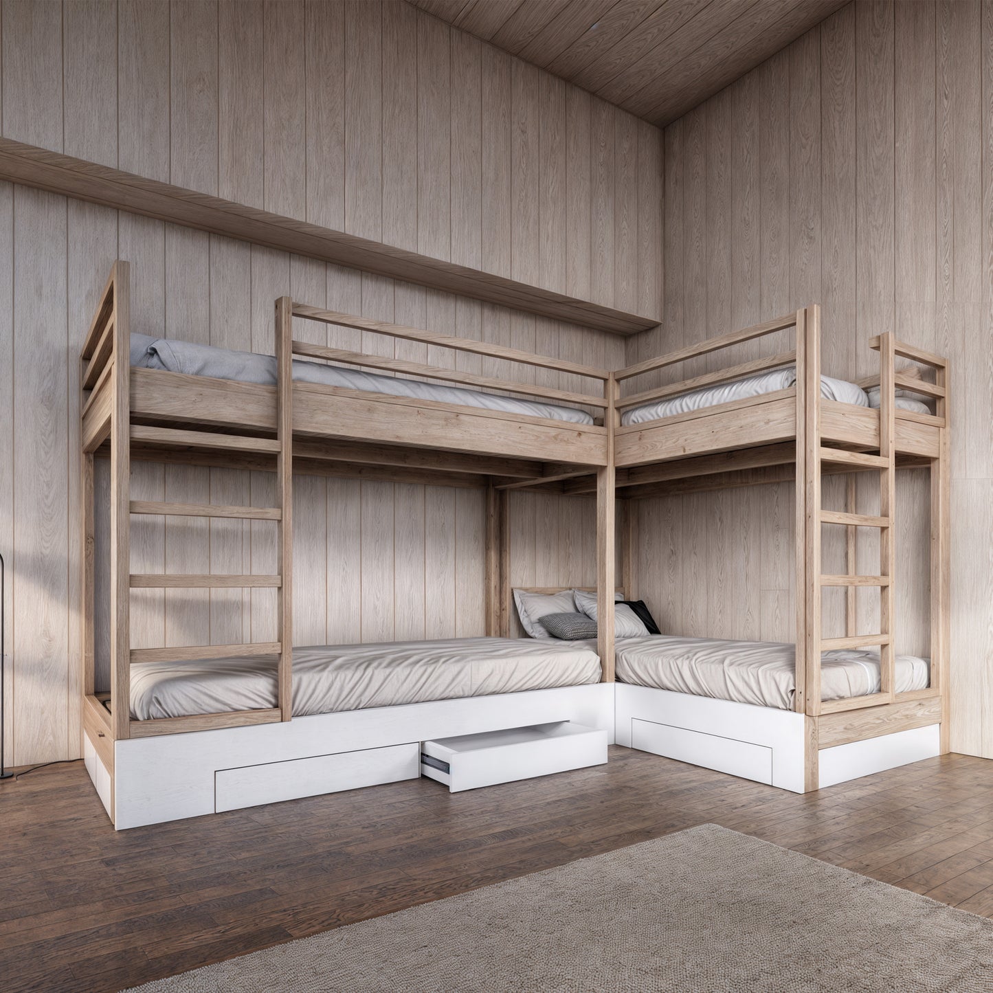 Twin Size Bunk Bed Plans with Drawers - DIY Woodworking Plans for Beginners