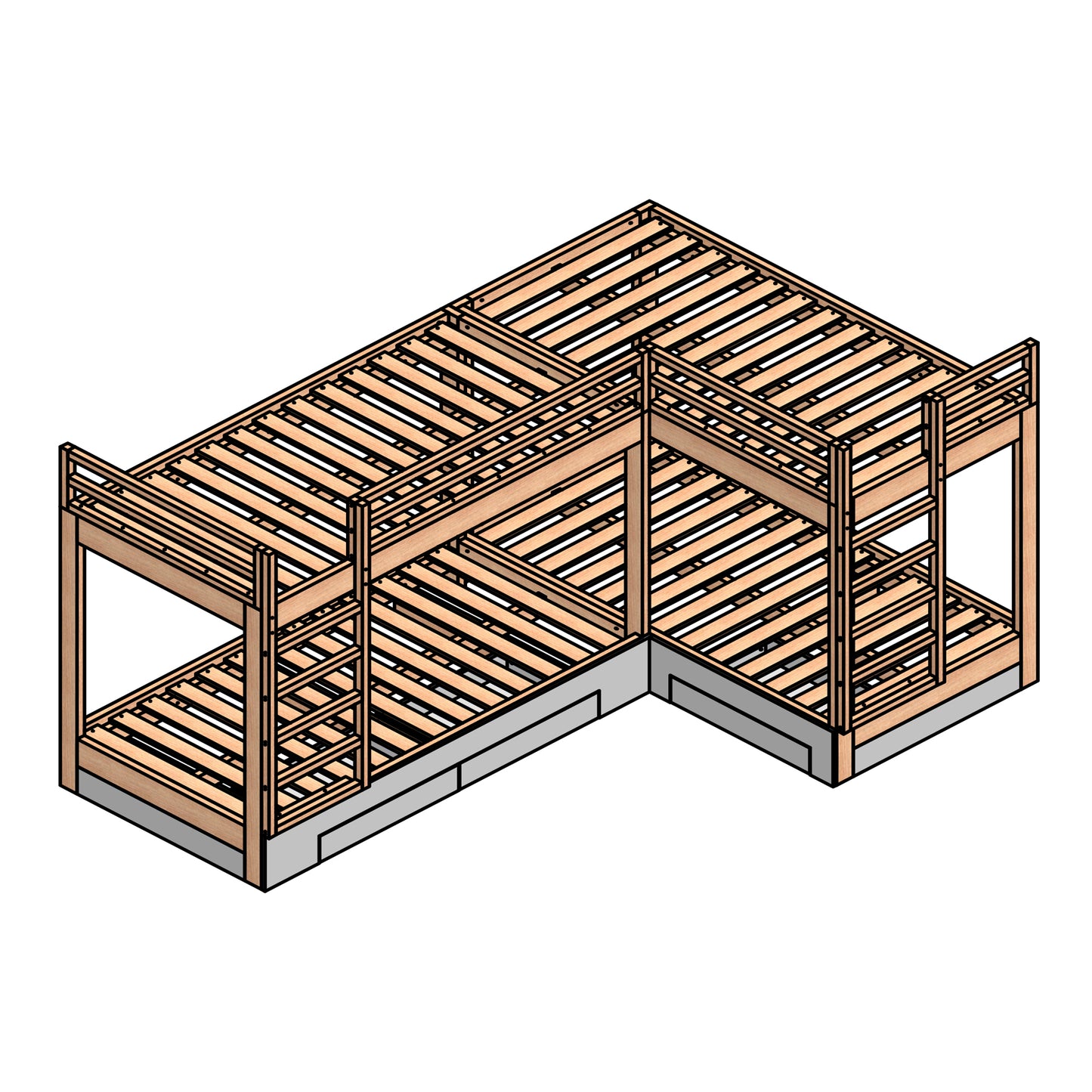 Twin Size Bunk Bed Plans with Drawers - DIY Woodworking Plans for Beginners