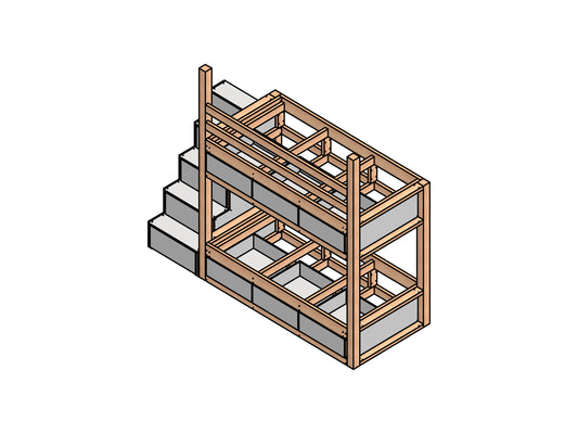 Craft Your 2-Storey Twin Size Bunk Bed with DIY Woodworking Plan