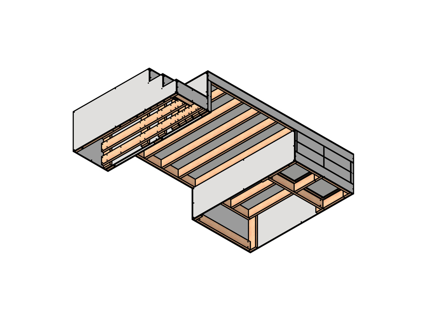 DIY Queen Bunk, Storage: Wood Plan & Animation