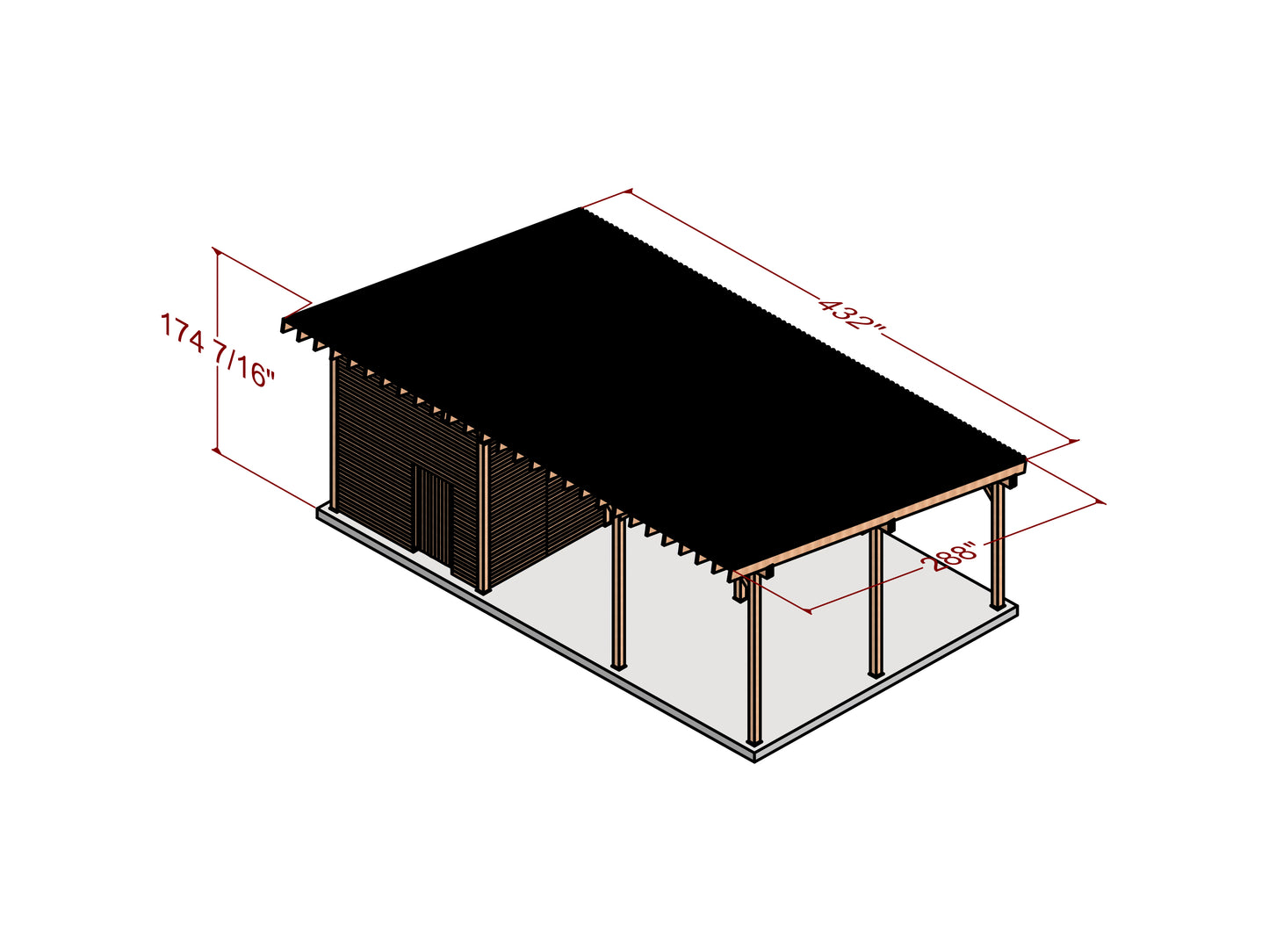 DIY 2-Car Carport with 12x20 Storage Area - Detailed Plans, Cut List, and Animation
