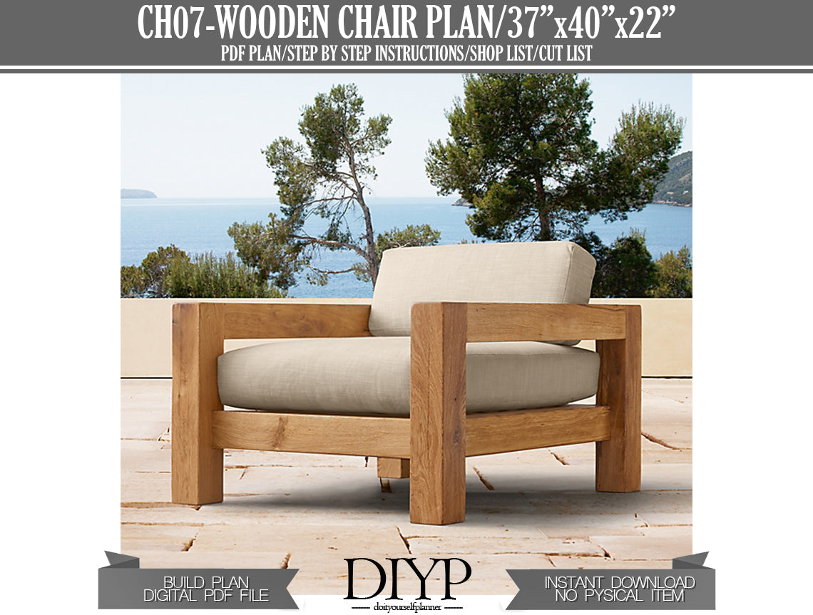 Wooden Chair plan, PDF chair plans, Woodworking plans for chair, blueprint for chair, Diy chair plan