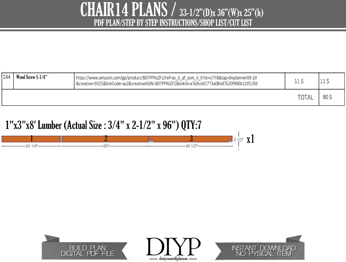 DIY Patio chair PDF Plan , Outdoor chair plans , Build your own chair , build plans for chair