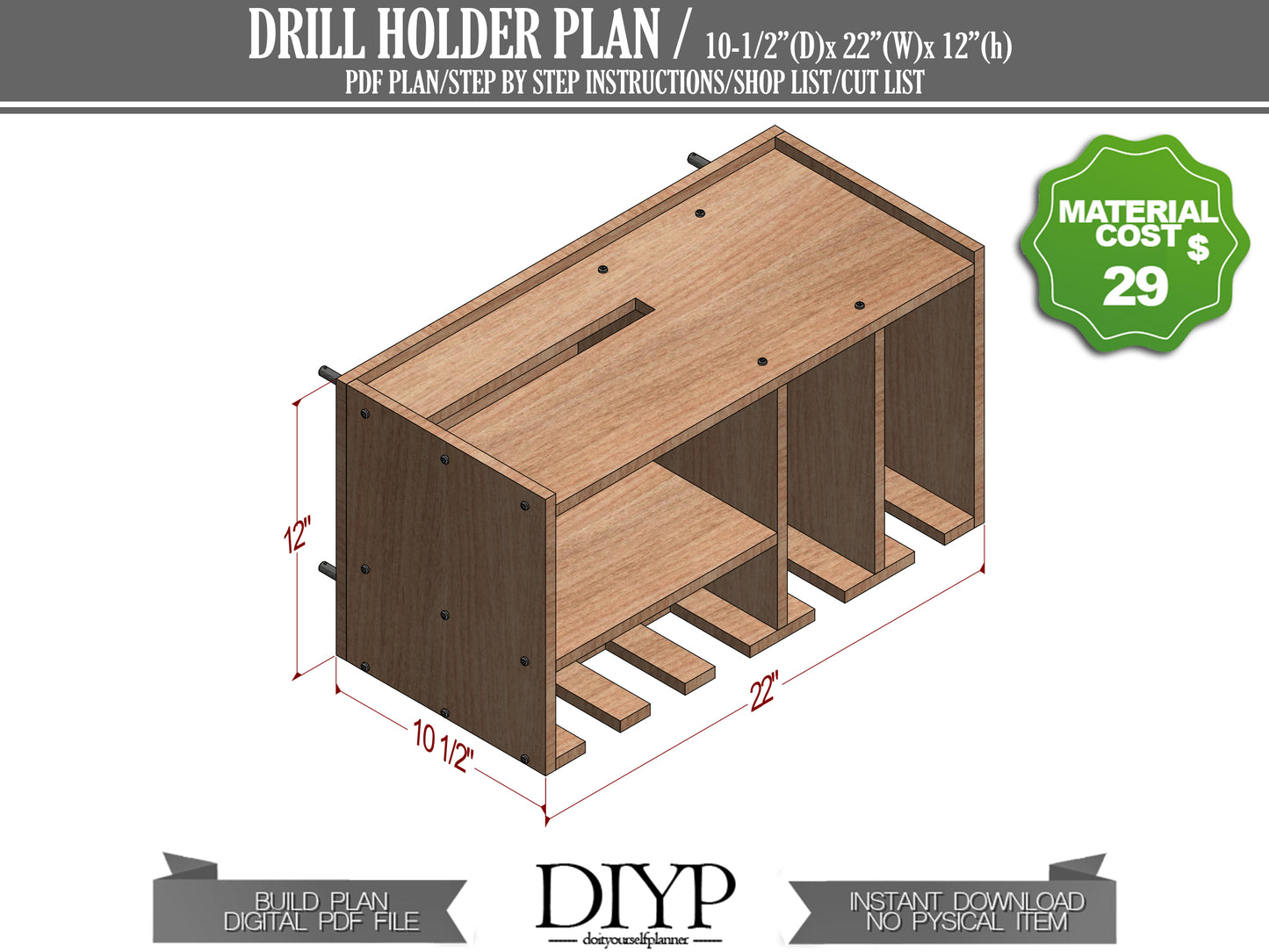 DIY Drill Holder Plans - Build Your Own Wall-Mounted Drill Organizer & Charging Station