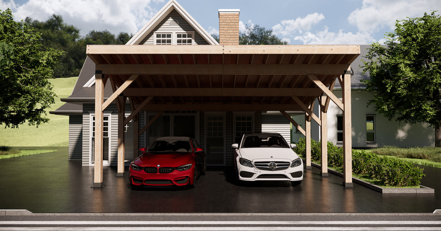 20x24 wooden car garage plans with Permit files, PDF architectural build plans