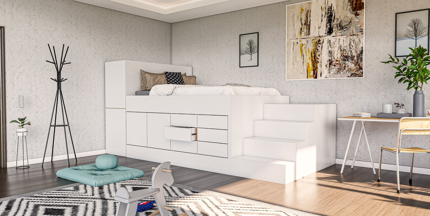 Wooden Bed with Drawers: DIY Woodworking Plans & Animation