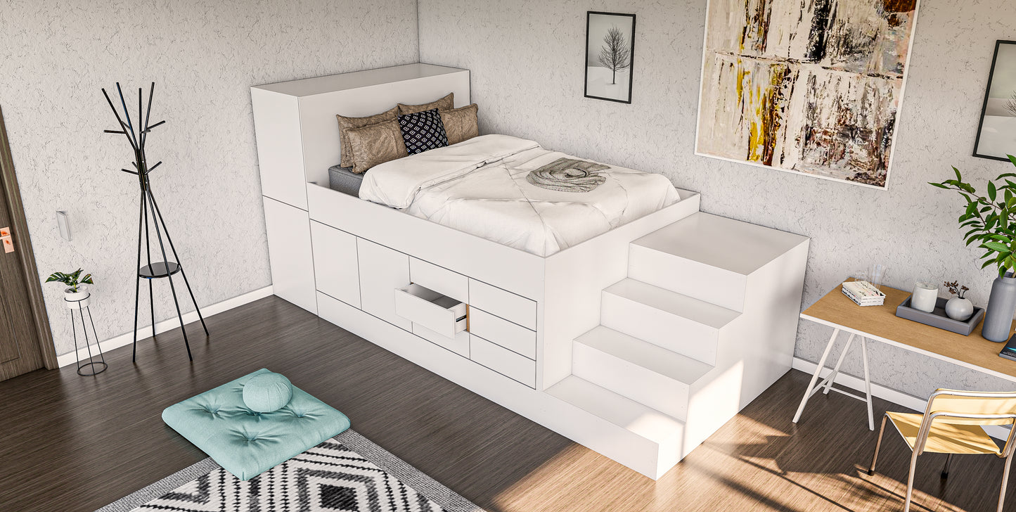 Wooden Bed with Drawers: DIY Woodworking Plans & Animation