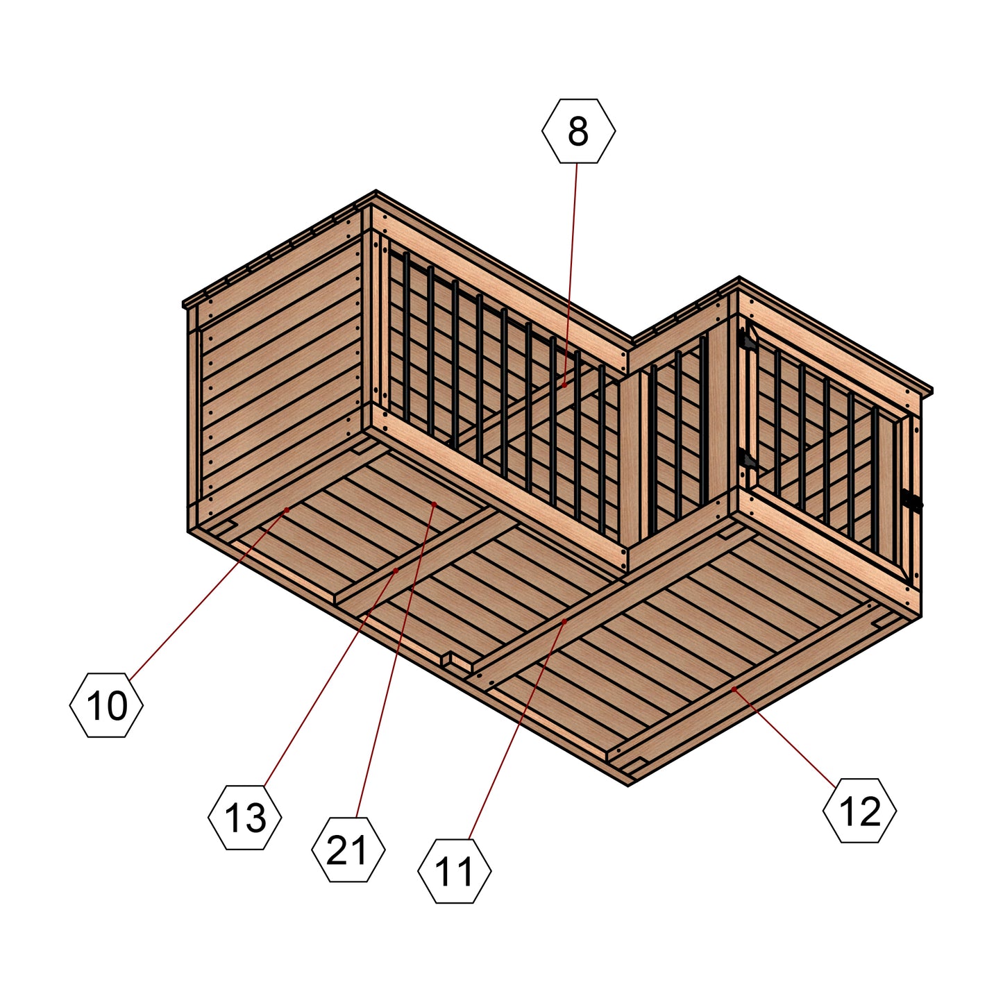 DIY L Shaped Dog Kennel Plan, Wooden Dog Crate Plans, Large Dog House Plan, Indoor Dog Kennel DIY, Modern Dog Crate Furniture