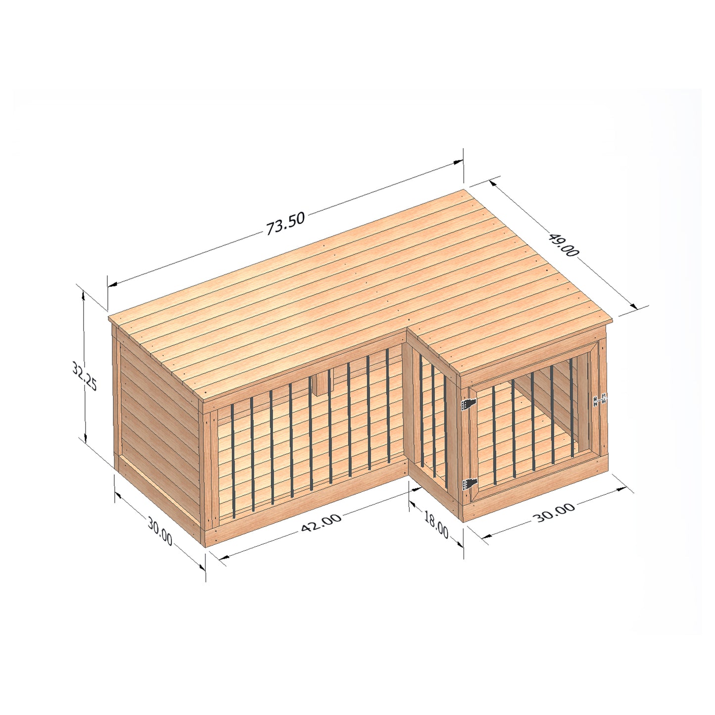 DIY L Shaped Dog Kennel Plan, Wooden Dog Crate Plans, Large Dog House Plan, Indoor Dog Kennel DIY, Modern Dog Crate Furniture