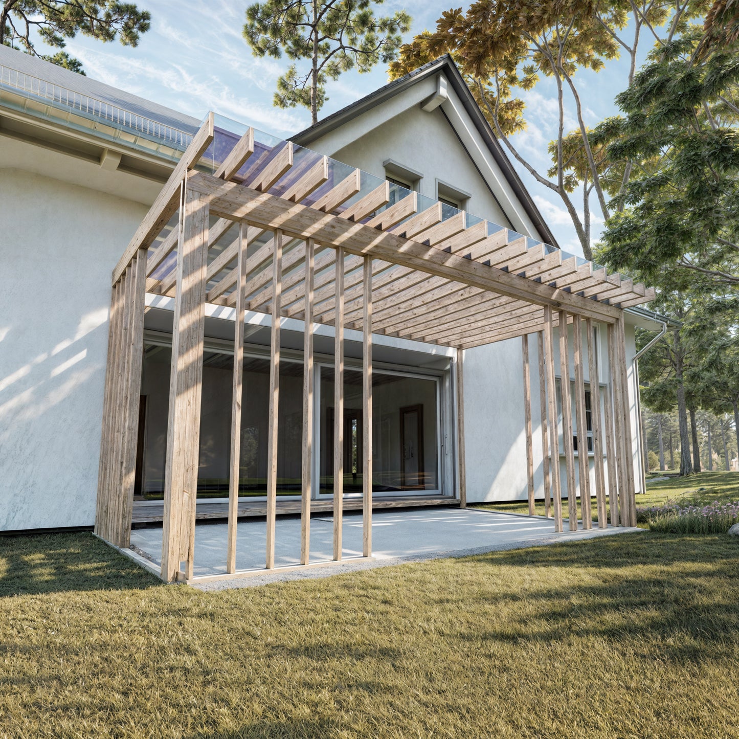 DIY Wooden Patio Cover Plan 20x12 - Easy to Follow for Beginners