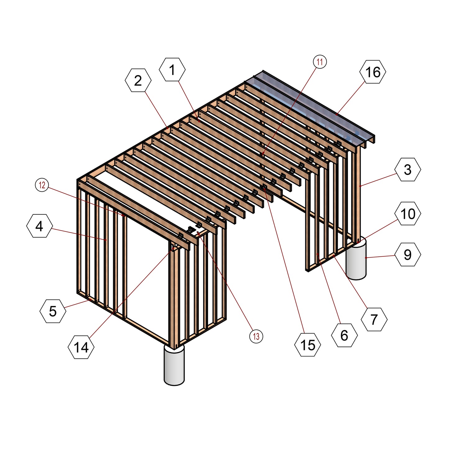 DIY Wooden Patio Cover Plan 20x12 - Easy to Follow for Beginners