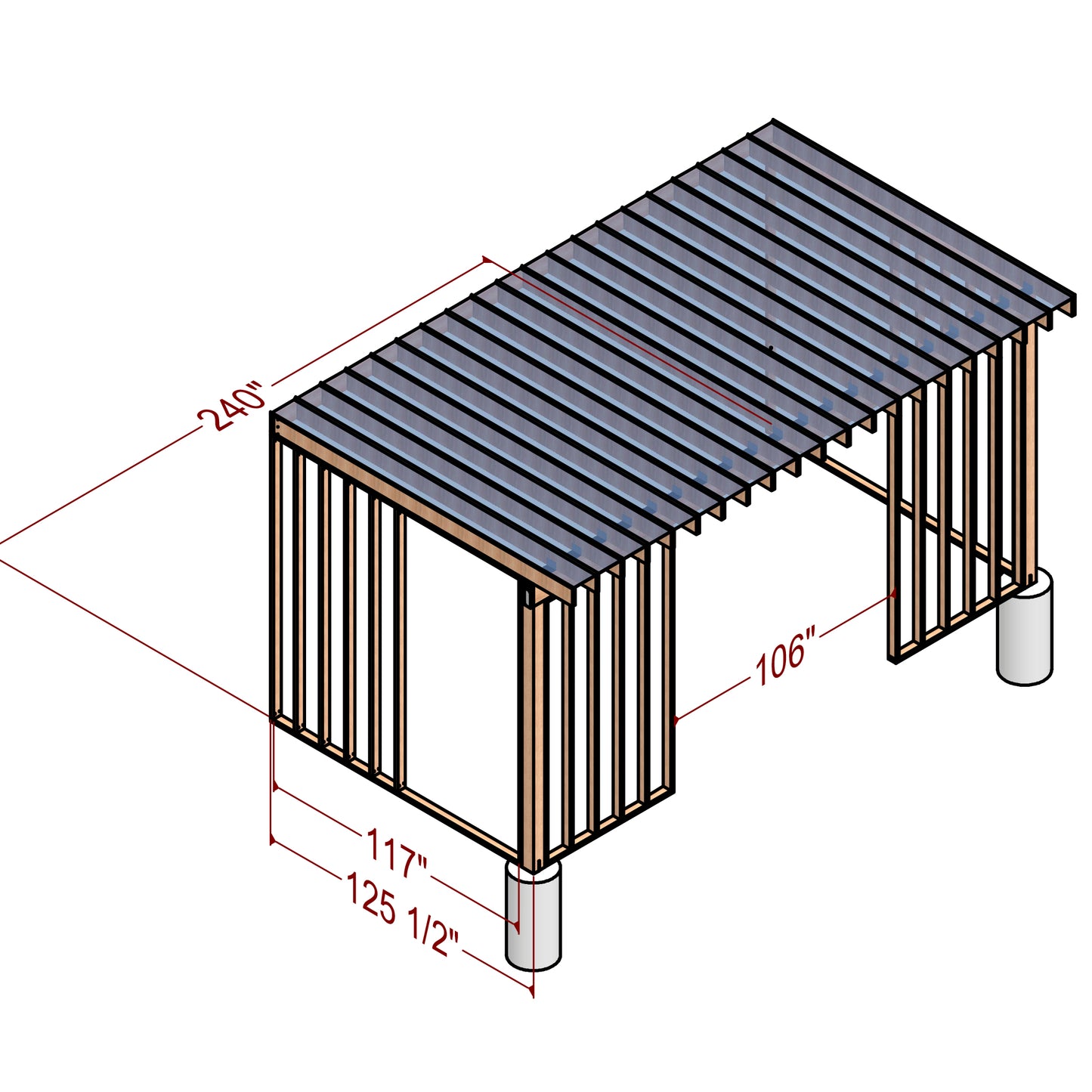 DIY Wooden Patio Cover Plan 20x12 - Easy to Follow for Beginners