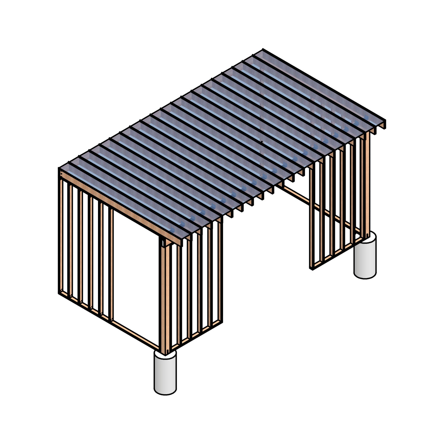 DIY Wooden Patio Cover Plan 20x12 - Easy to Follow for Beginners