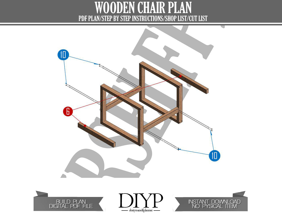 Wooden Chair plan, PDF chair plans, Woodworking plans for chair