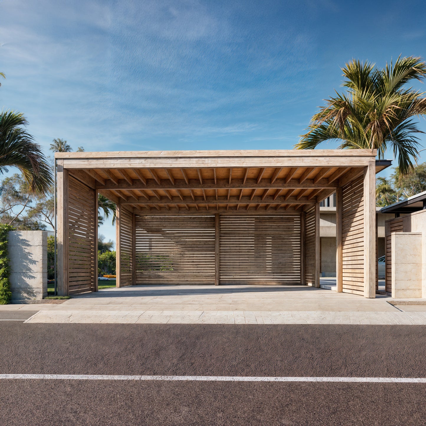 20x20 Modern Car Garage plan - Car Garage for two Car - Modern Pavilion Plans - Wooden Car Port