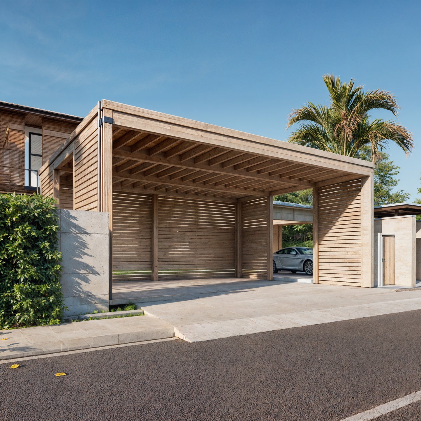 20x20 Modern Car Garage plan - Car Garage for two Car - Modern Pavilion Plans - Wooden Car Port