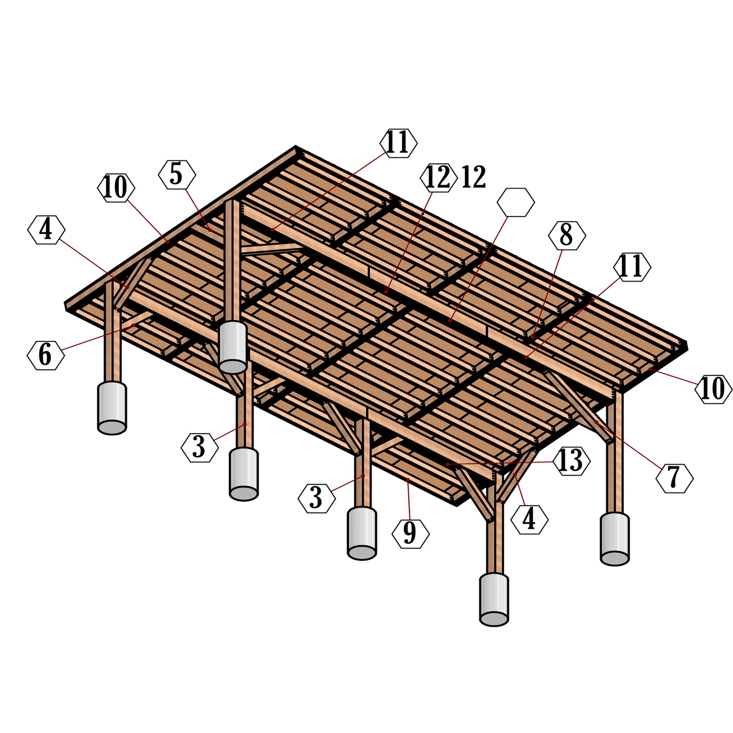 30x18 Ft DIY Carport Plans - California Code Compliant, 95 MPH Wind Load, PDF architectural build plans