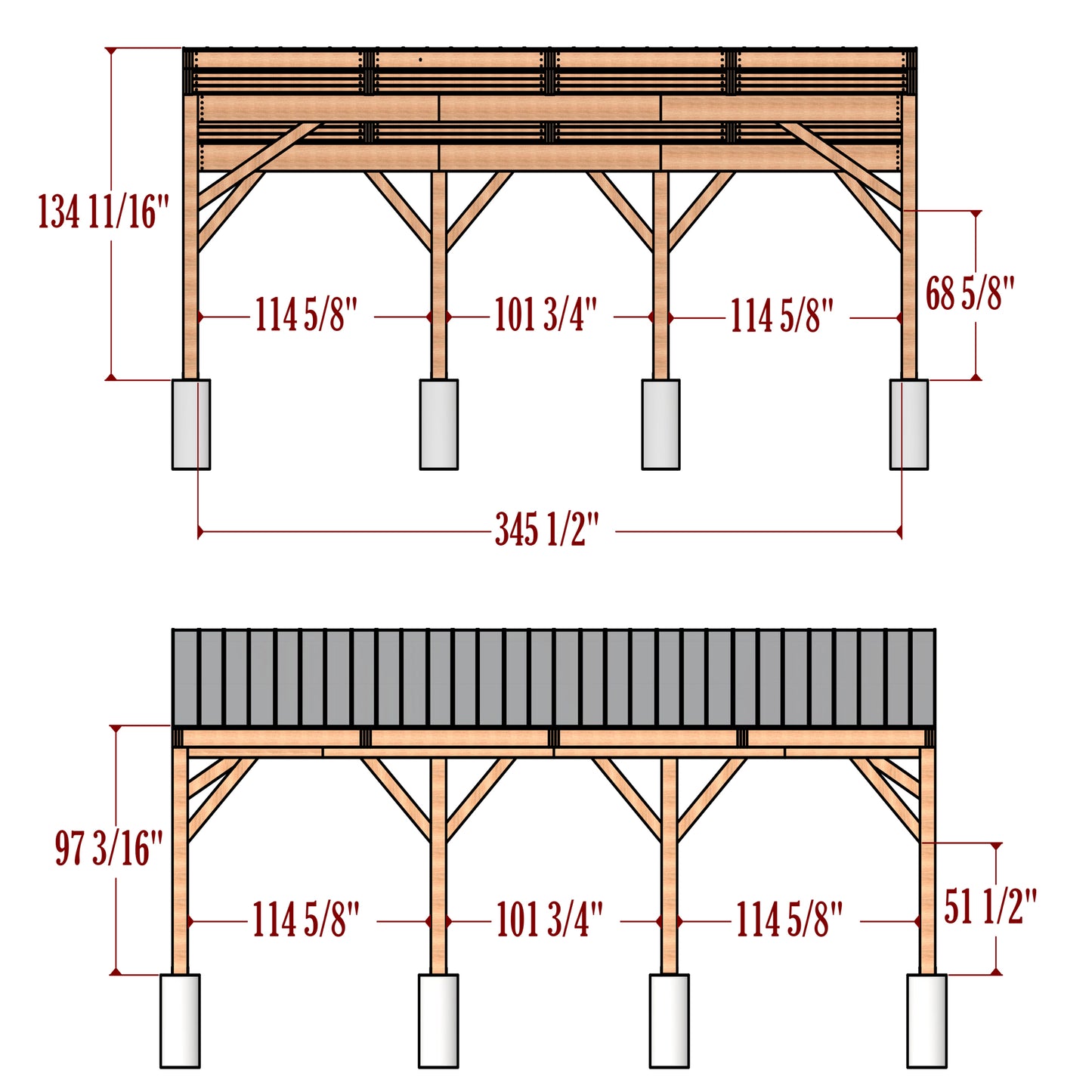 30x18 Ft DIY Carport Plans - California Code Compliant, 95 MPH Wind Load, PDF architectural build plans