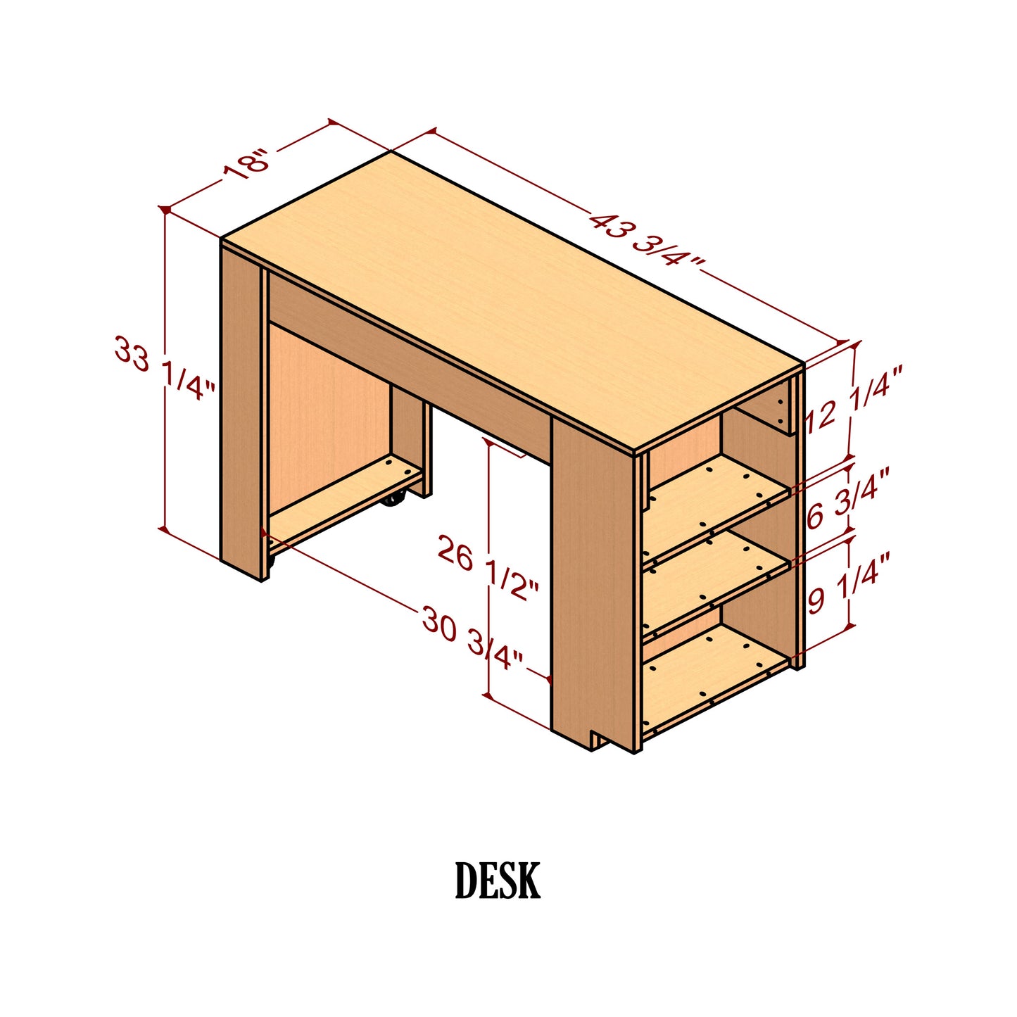 DIY Twin Loft Bed with Pull-Out Desk and Storage – Digital Woodworking Plan