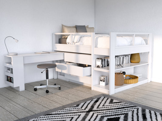 Maximize Bed Space & Fun! DIY Full-Size Bunk Bed with Storage, Desk & Drawers (Woodworking Plan)