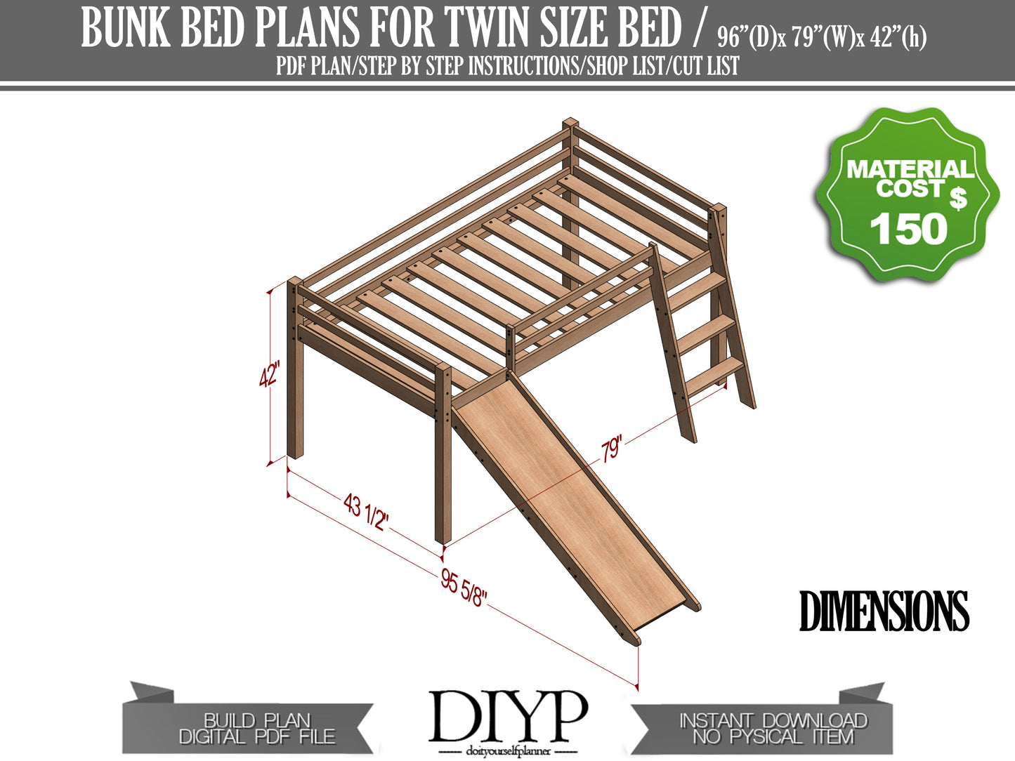 Adventure Awaits: DIY Twin Size Bunk Bed Plans with Slides | Craftsmanship and Fun Combined