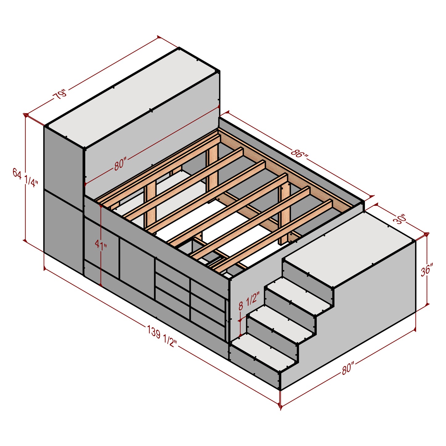 King Bed Plan, Storage Solution, DIY Project PDF, Detailed Plans, Animation Included, Shopping List, Parts Guide, Cut List PDF, Functional Design, Expert Support, Woodworking Plans, Creative Storage, Easy-to-Follow,