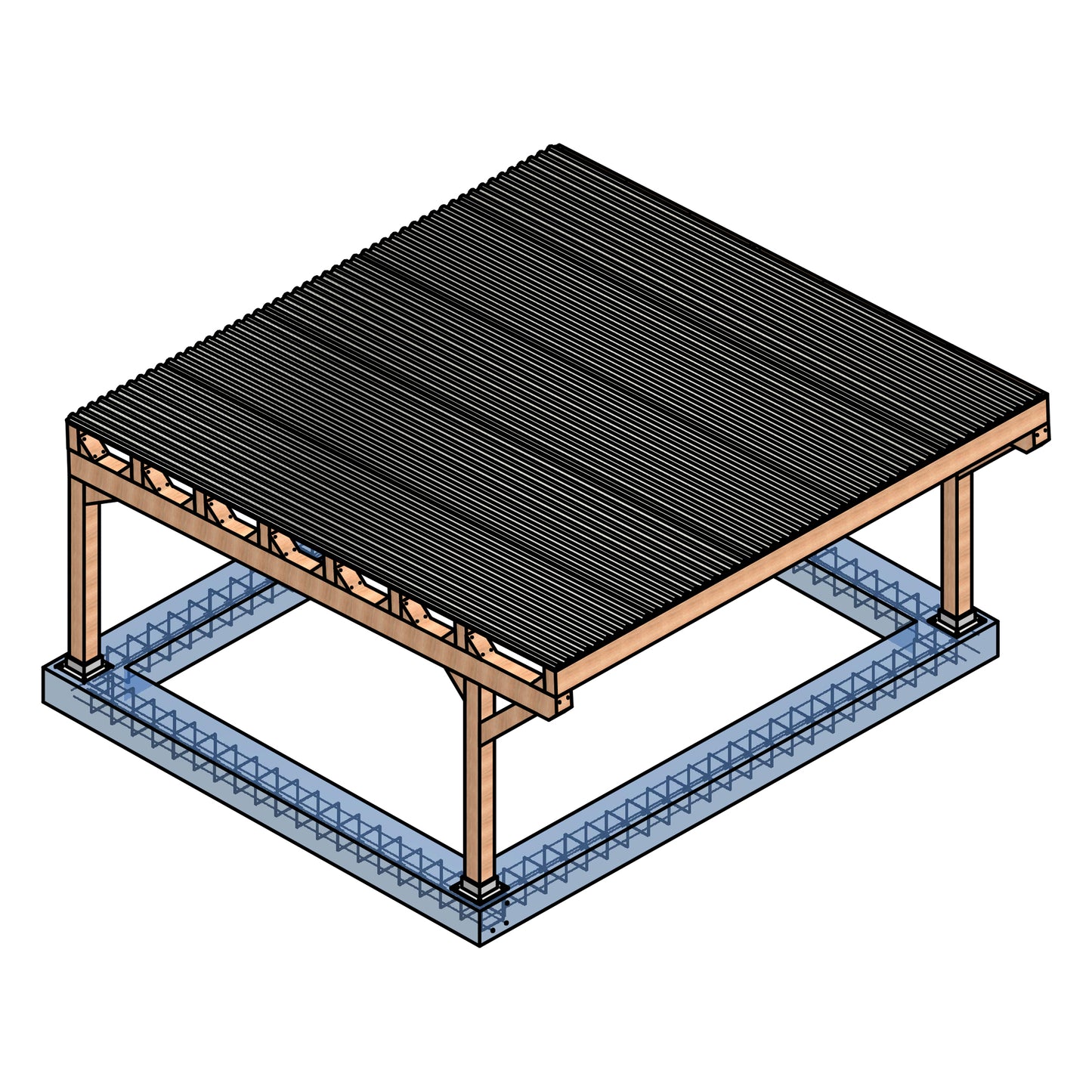 17'x20' Carport Plans DIY Wooden car garage - Download Printable PDF
