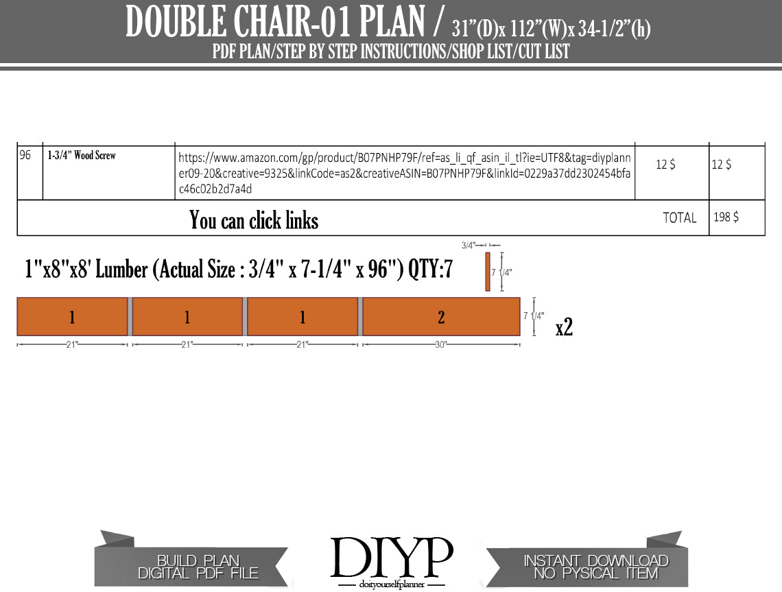 Two adirondack chair build plans, Two chair with table digital plans, diy plans for chiar