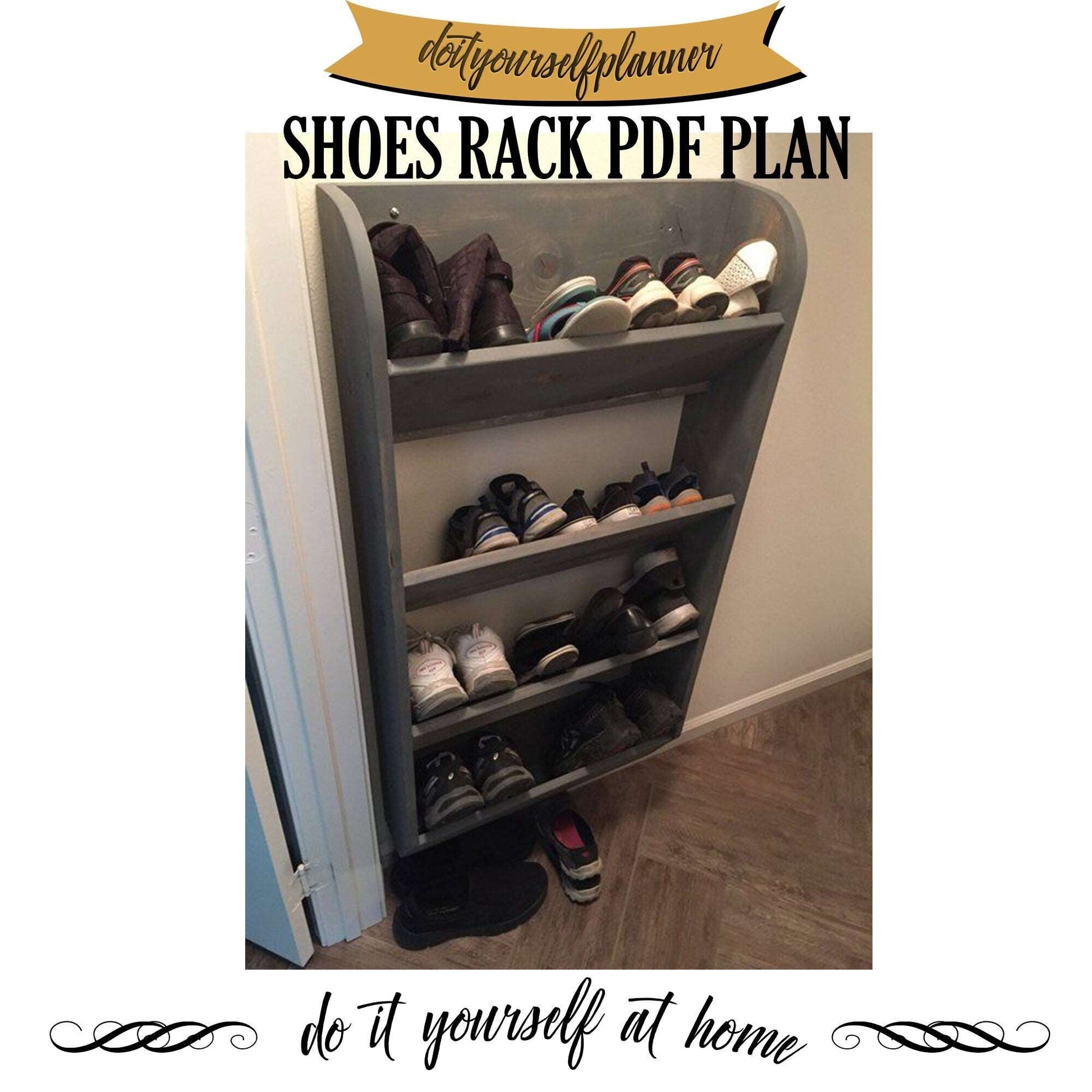 Wall mount shoes storage rack-wall shoes storage plans-shoe storage plan-wood shelf plan-storage rack plan-wall mount rack-shoes shelf plan