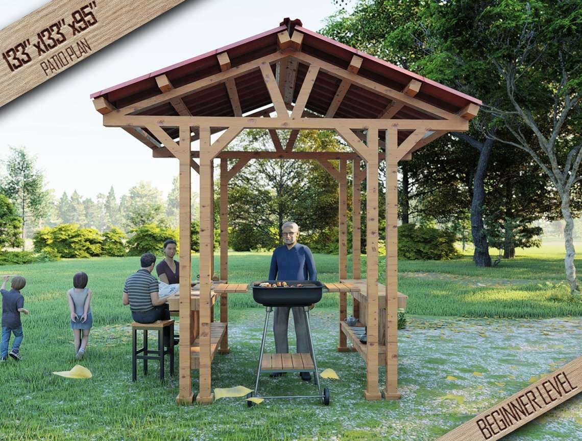 Gazebo grill plans, Patio Plans, Gazebo Plans, Wooden Pergola, Arbors  Pergolas, Outdoor Patio