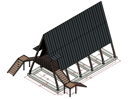 Tiny home plans - A Frame House plan