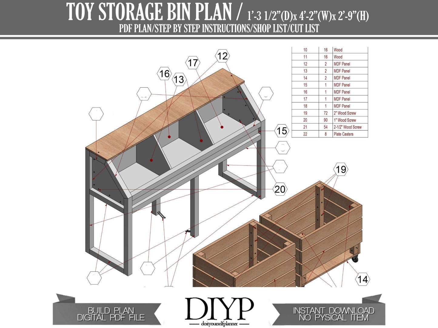 Woodworking plans for storage box , playroom storage , kids playroom , toy organization