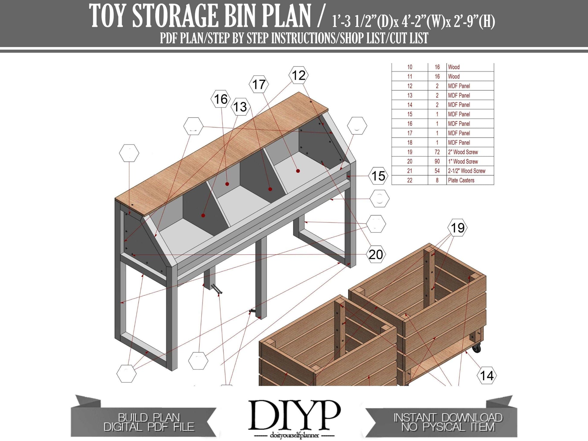 Woodworking plans for storage box , playroom storage , kids playroom , toy organization