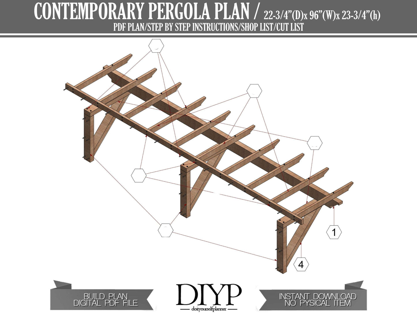 8ft Wall Attached Pergola Plans - Lattice Door cover - lattice Window Cover - window arbor - door arbor - over door pergola