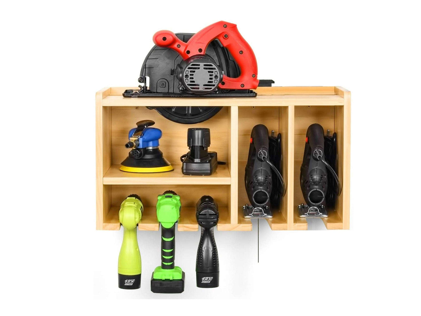 Drill Charging Station and Circular Saw Holder build plan - PDF woodworking plans