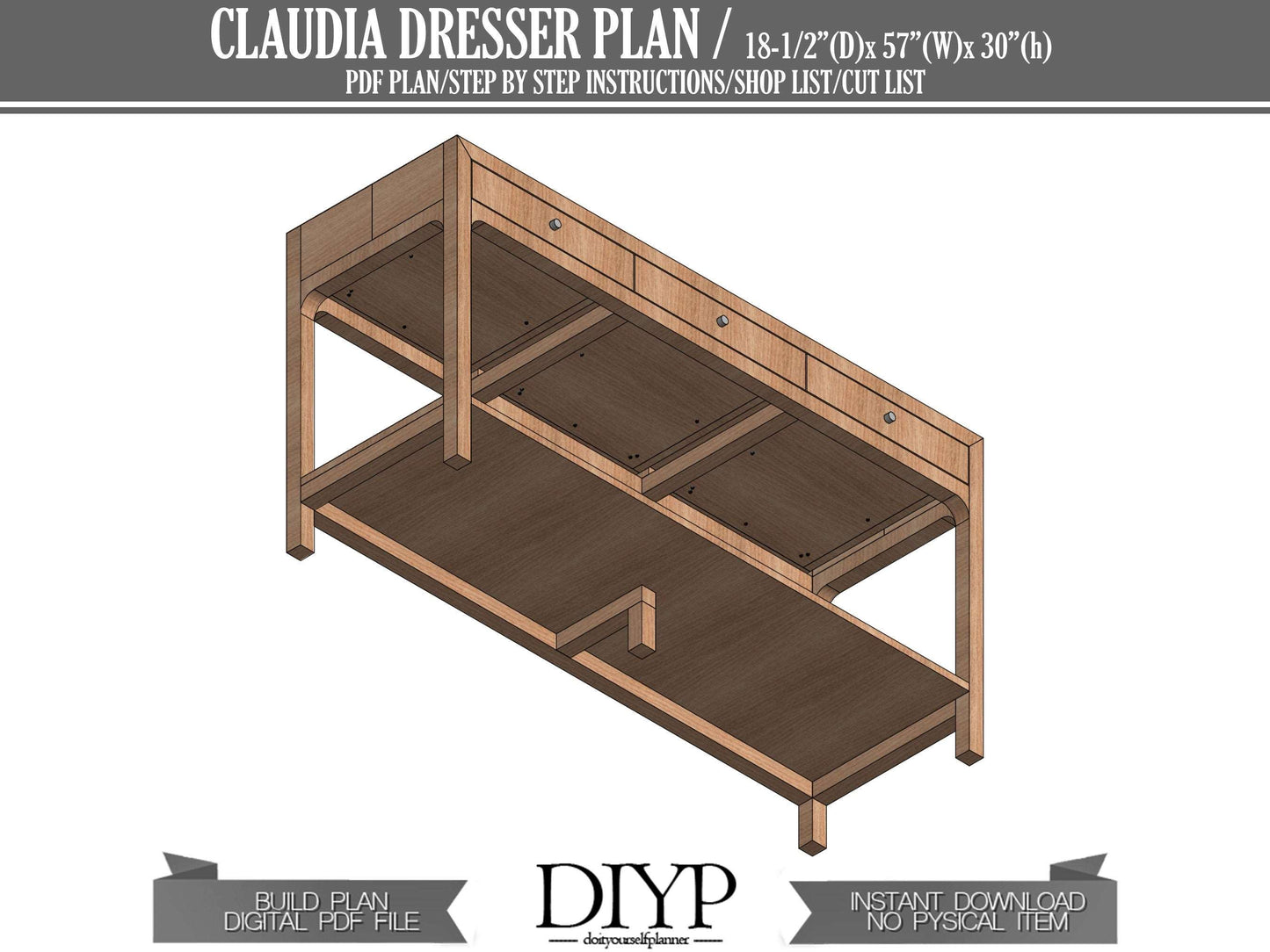 Diy blueprint plans for dresser with drawers , nightstand plans, entryway dresser woodworking plans