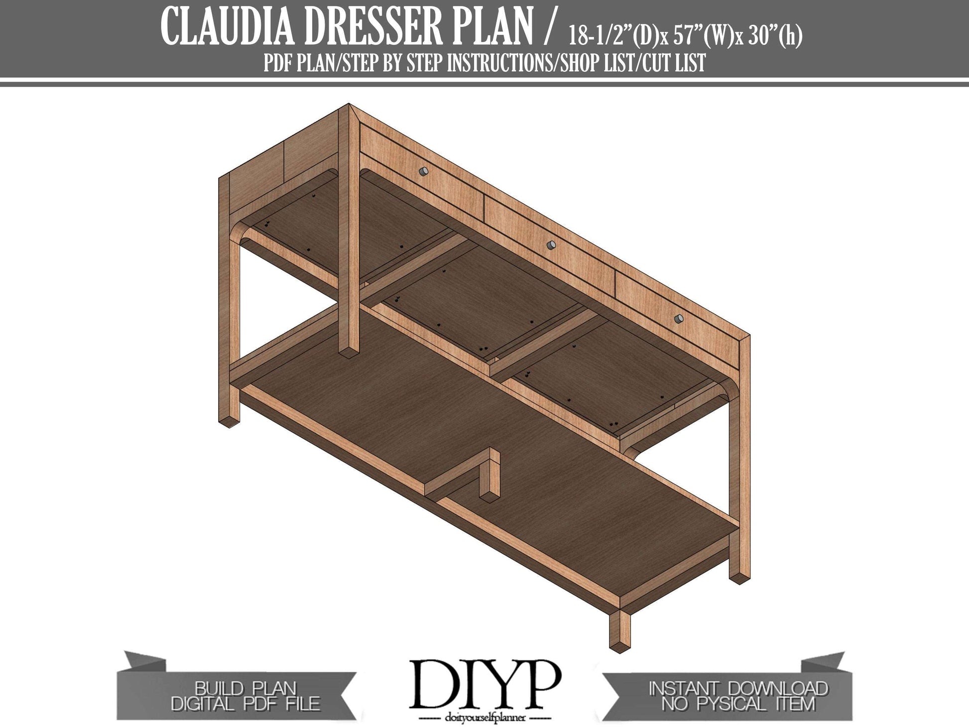 Diy blueprint plans for dresser with drawers , nightstand plans, entryway dresser woodworking plans