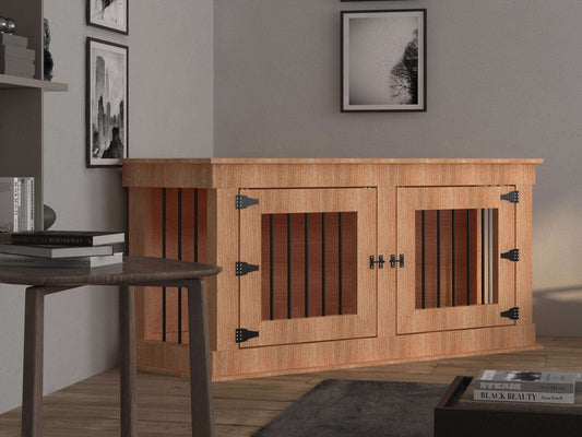 Corner Dog Crate for diy woodworking plan - Dog Furniture - Build own Easy and Cheap dog crate