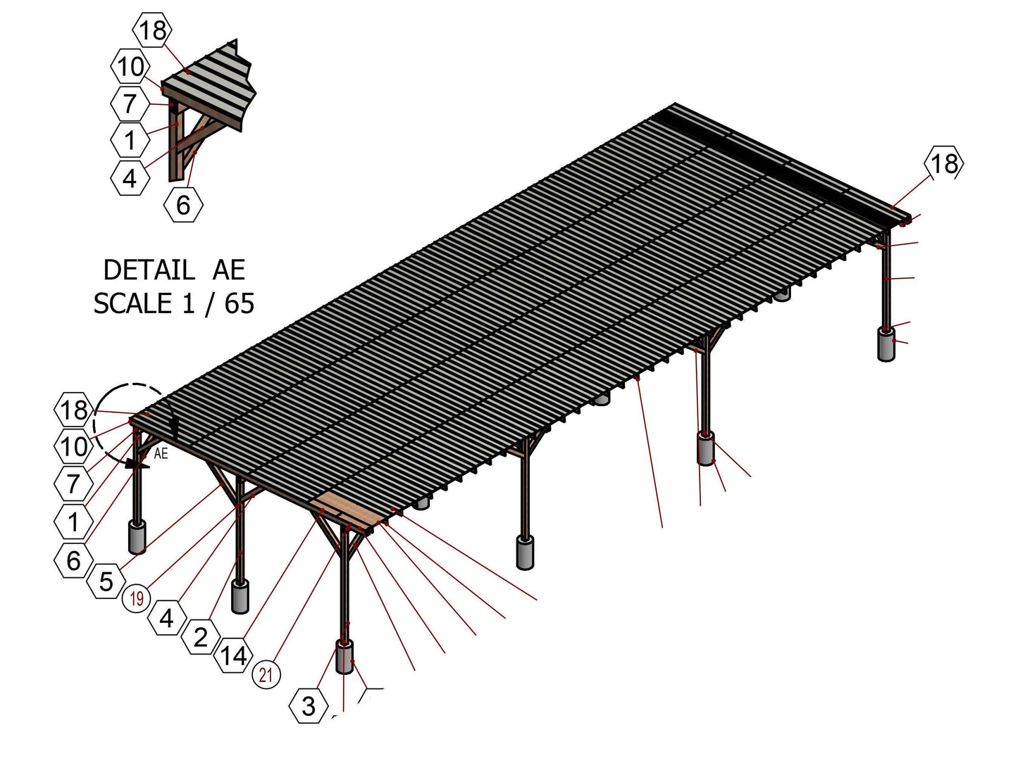 32x72 Carport Blueprint Plans - DIY Wooden carport - Downloadable Printable PDF