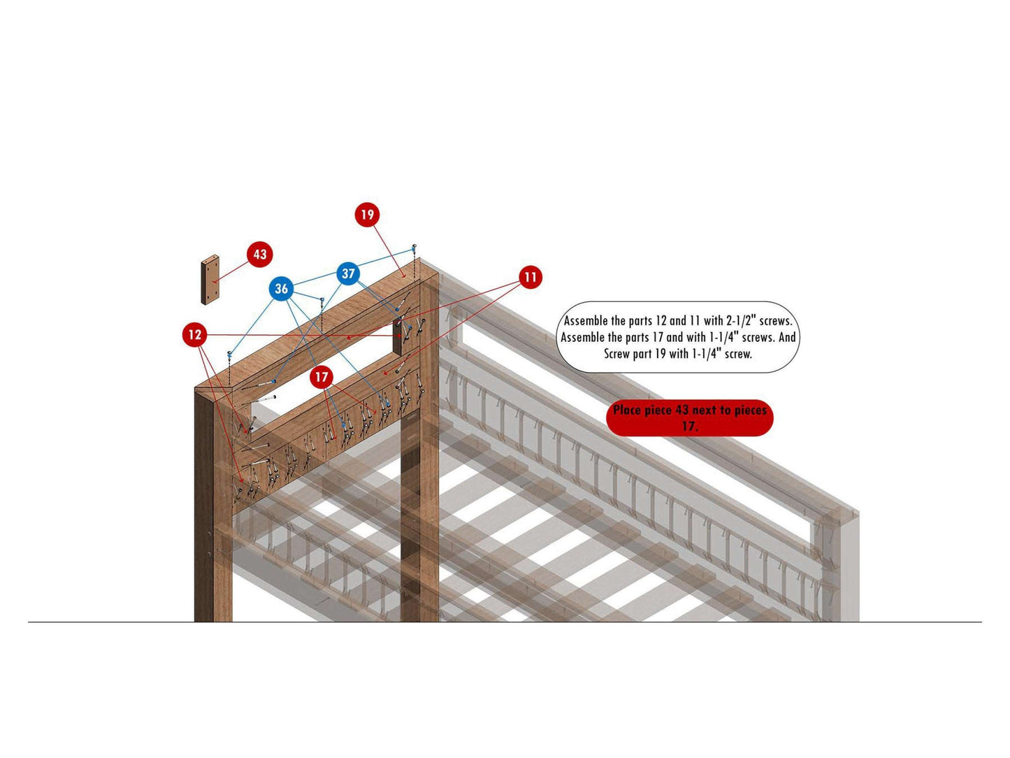 Multifunctional king Size Bunk Bed with storage area Plan - Modern bedroom ideas build plans - king size loft bed