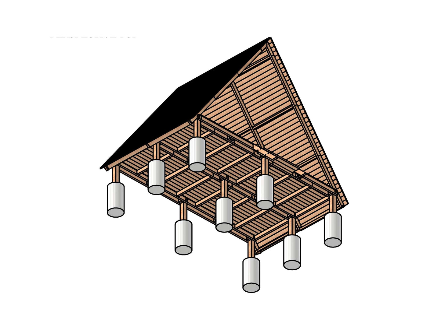 8x12 Playhouse plan , diy tiny house plan , wooden cabin plan