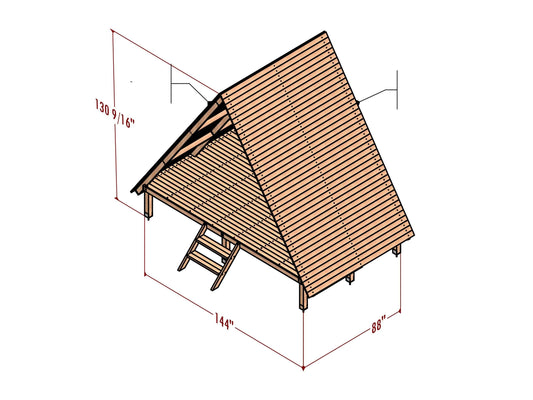 8x12 Playhouse plan , diy tiny house plan , wooden cabin plan