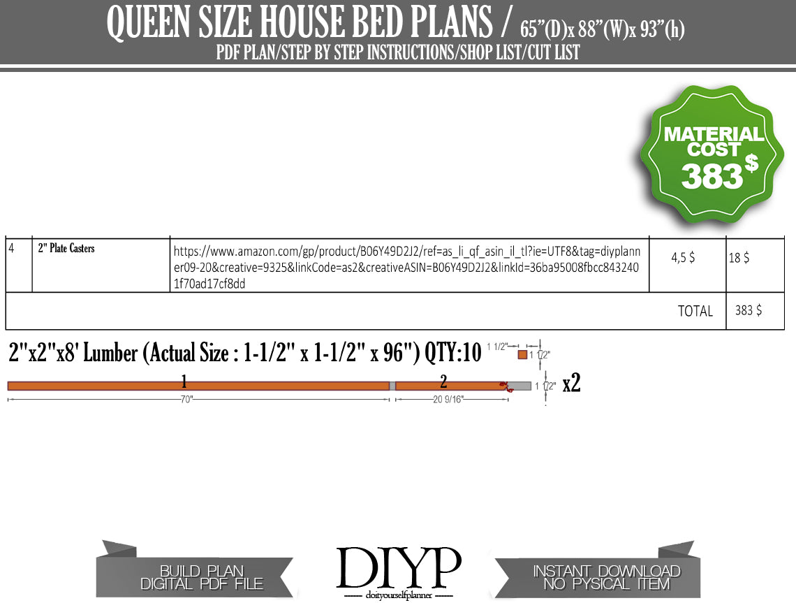 Queen Size House Bed Woodworking Plans