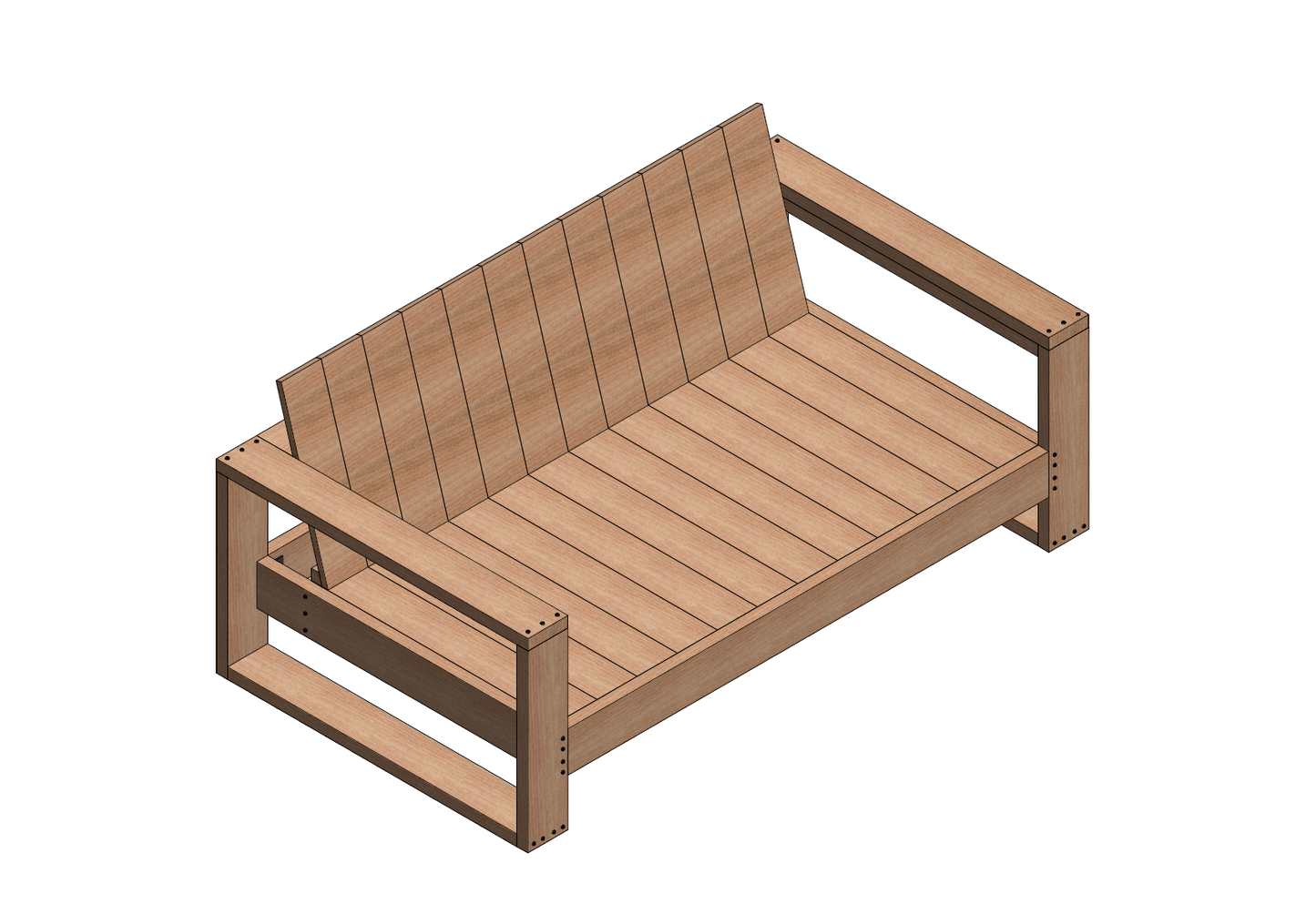 Modern Sofa Woodworking Plans - DIY Sofa with Construction Animation, Shopping List & Cutting List