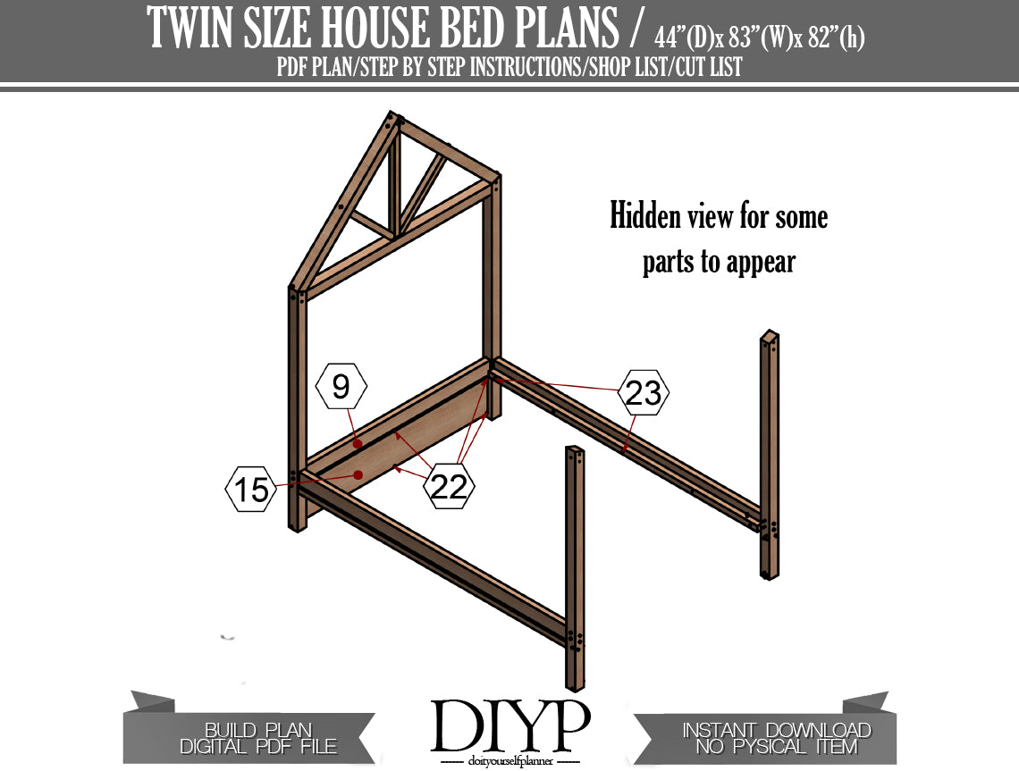 Twin Size House Bed Woodworking Plans