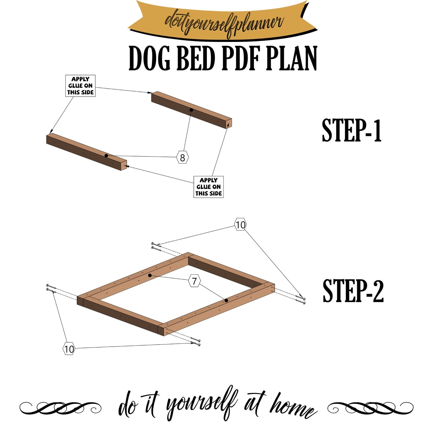 Dog Furniture - Puppy Bed plan - Wooden Dog Bed Plan - Modern Medium Dog Bed