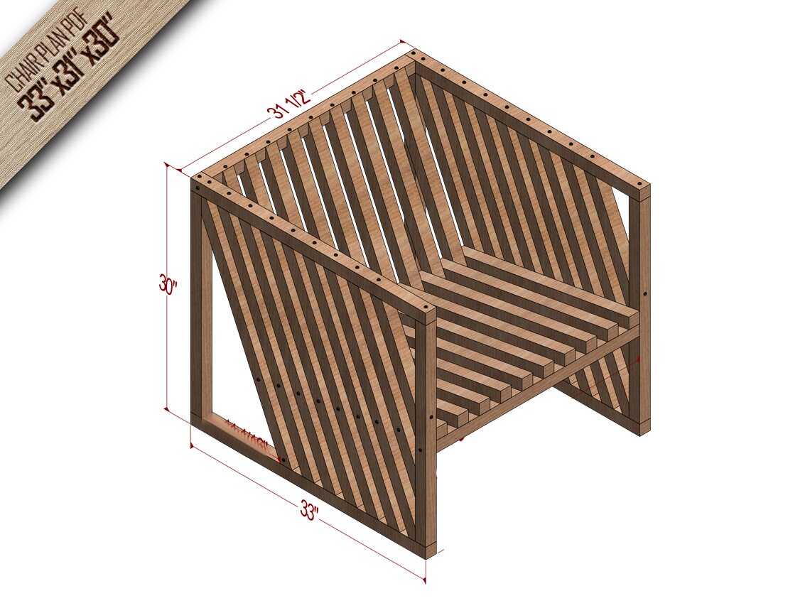 Adirondack Chair Plan - Outdoor Chair - Basic Chairs - Terrace Furnitures - Wooden Chair