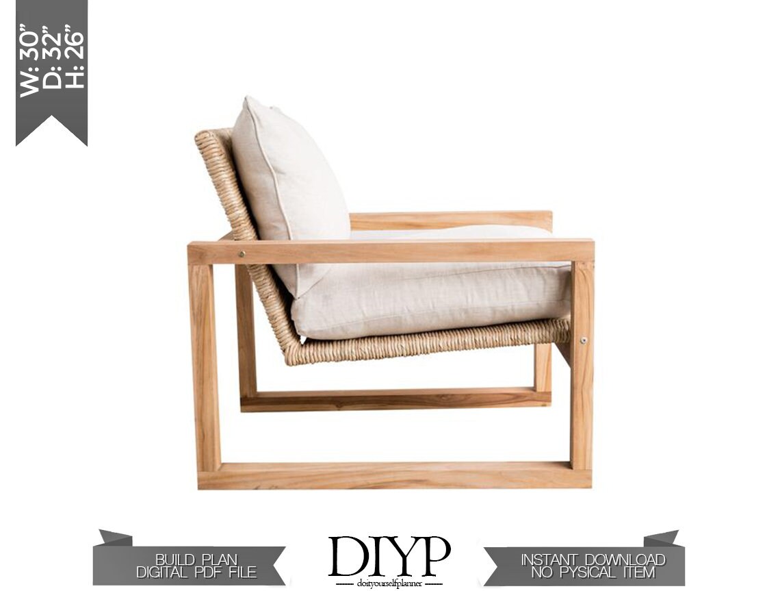Patio chair Plan, Lawn chair, Outdoor chair, Garden chairs, Wicker chair, Chair cushions, Lounge chair, Outdoor chair plans, diy chair plan
